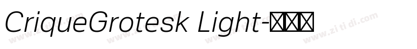 CriqueGrotesk Light字体转换